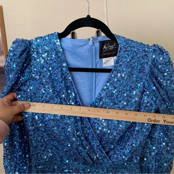 Mac Duggal blue sequin gown dress size‎ 2new without tags - Picture 11 of 16
